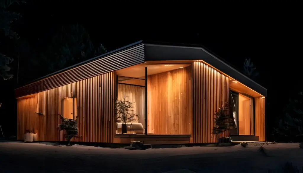 SIPS-built glamping lodge with ensuite bathroom and kitchenette