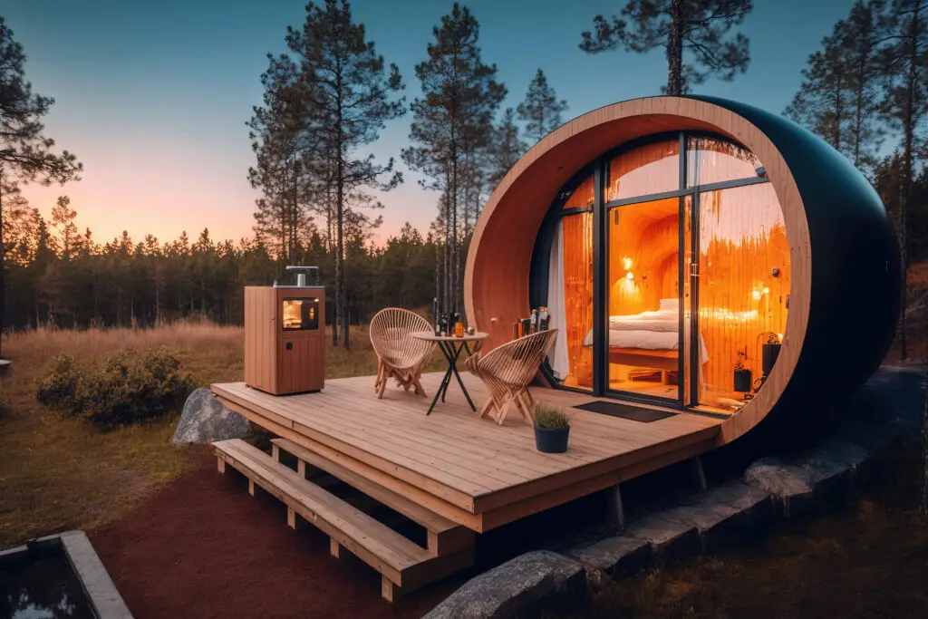 Cosy one-bedroom glamping pod for couples