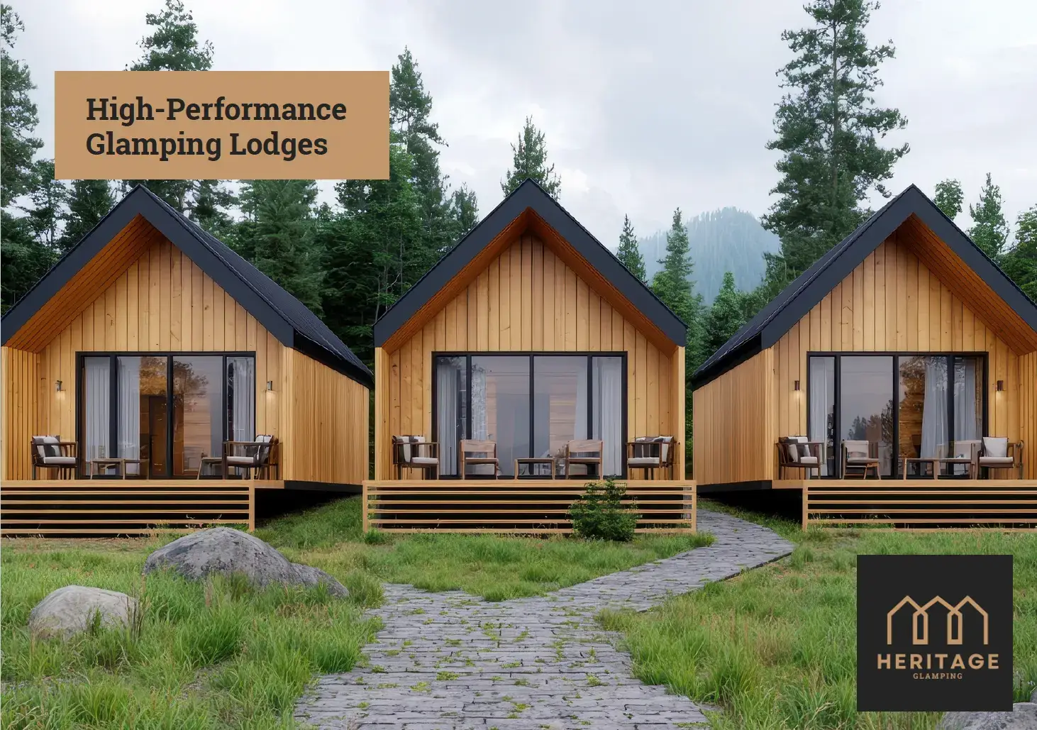 cover page of the heritage glamping lodge brochure
